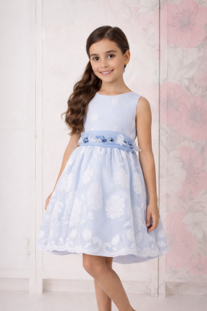 VESTIDO DE CEREMONIA NIÑA  ORGANZA BORDADO 