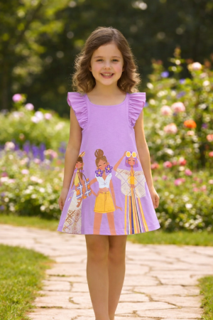 VESTIDO CASUAL NIÑA LILA 