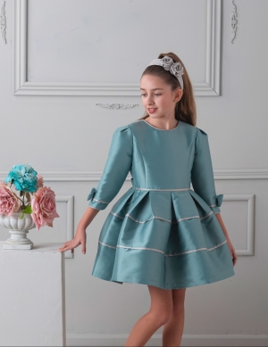 VESTIDO MIKADO VERDE 