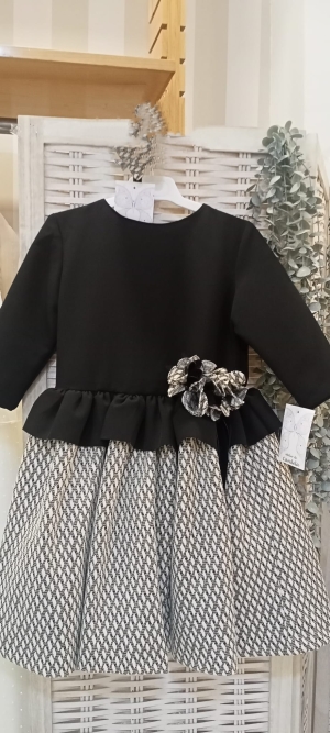 VESTIDO  NEGRO/GRIS