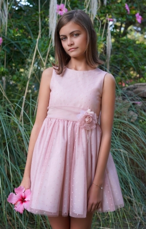 VESTIDO TUL PLUMETI ROSA