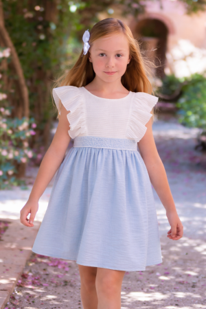 VESTIDO CEREMONIA NIÑA AZUL 